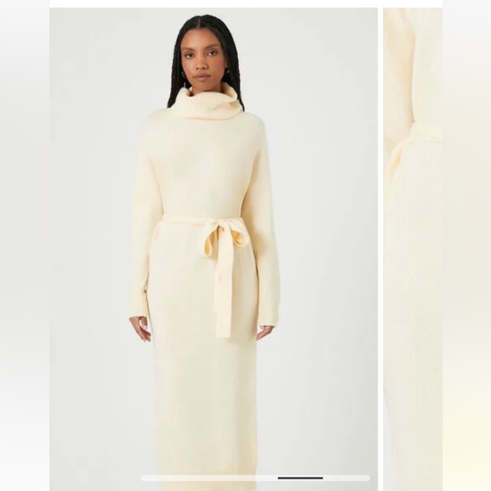 *NEW** Tie-Waist Turtleneck Sweater Midi Dress size small